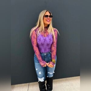 Purple Lace Women Top